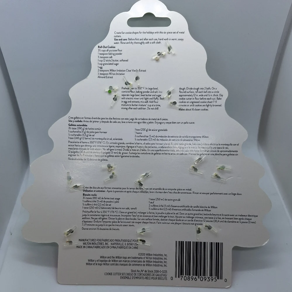Wilton MINI Christmas Tree Cookie Cutter Set 6 Piece & Full Size 3 Piece Holiday